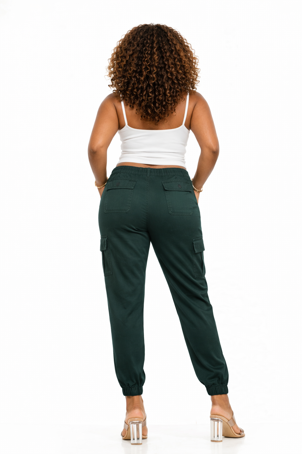 Cargo Joggers for Women and Deep Pockets Army Green