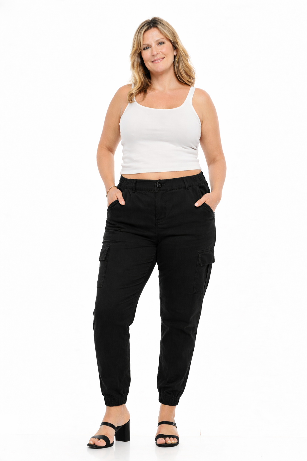 Cargo Joggers for Women and Deep Pockets Black