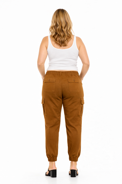 Cargo Joggers for Women and Deep Pockets Camel