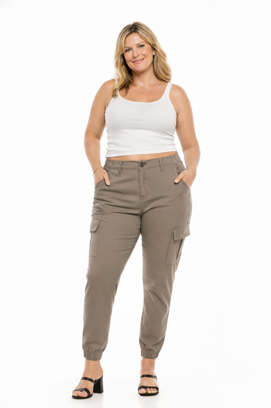 Cargo Joggers for Women and Deep Pockets Sage