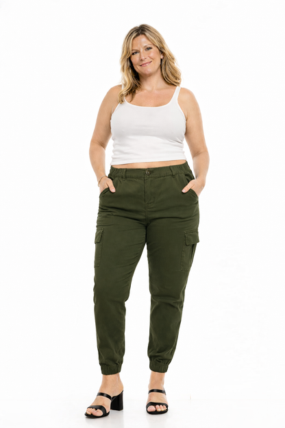 Cargo Joggers for Women and Deep Pockets Olive